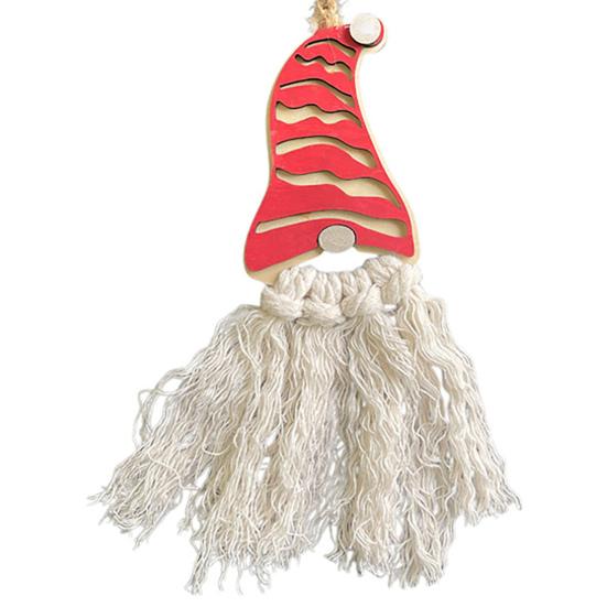 Christmas Gnome Ornaments Handmade Wooden Gnome Xmas Tree Ornaments with Tassels Rustic Farmhouse Hanging Decor for Holiday Tree Home Decor