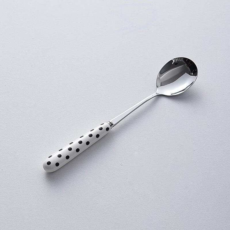 

Minimalist Ceramic Handle Polka Dot Stainless Steel Cutlery