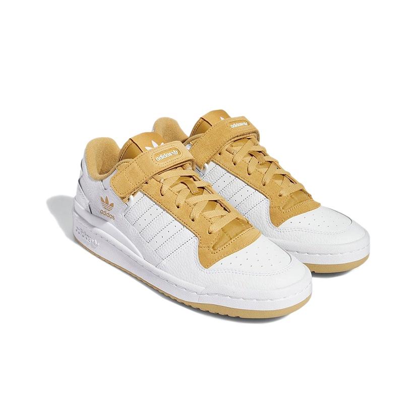 adidas Originals Forum Low Leather Casual Versatile Velcro Lightweight Durable Low-Top Skate Shoes Unisex Sneakers White Brown GX9399