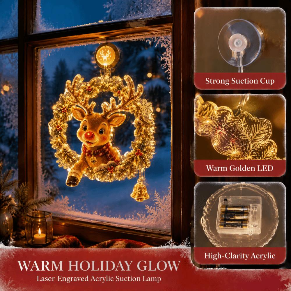Suction Cup Christmas Window Lights Hanging Window Decorations  Home Party Decorations