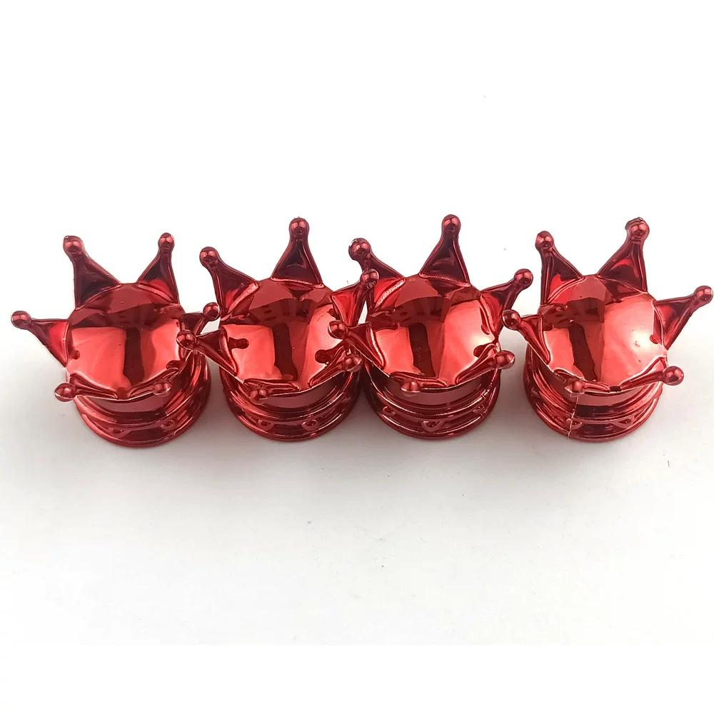 Car tire modification jewelry crown air nozzle cover plastic electroplated copper core, crown valve cap красный