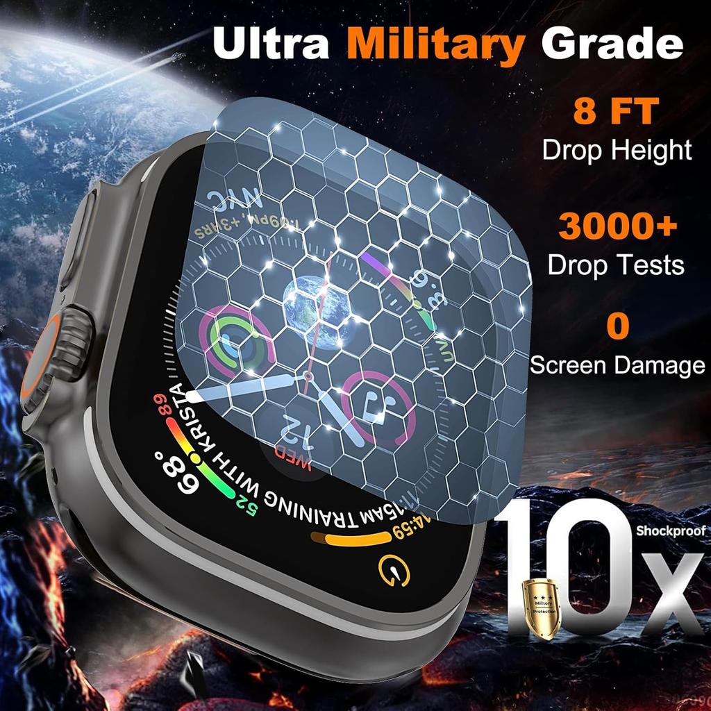 Gehärtetes Glasfolie Schnelles Aufkleben Für Apple Watch Ultra 3/2/1 49mm Einfach zu Installieren Bildschirmschutzfolie Ultra 3-2-1 49mm