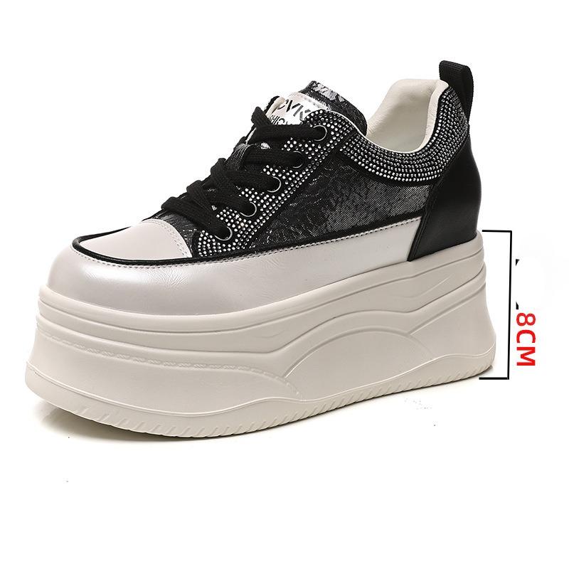 8CM Thick-soled Inner Heightening Non-slip White Shoes Autumn and Winter Women's Casual Women's Shoes