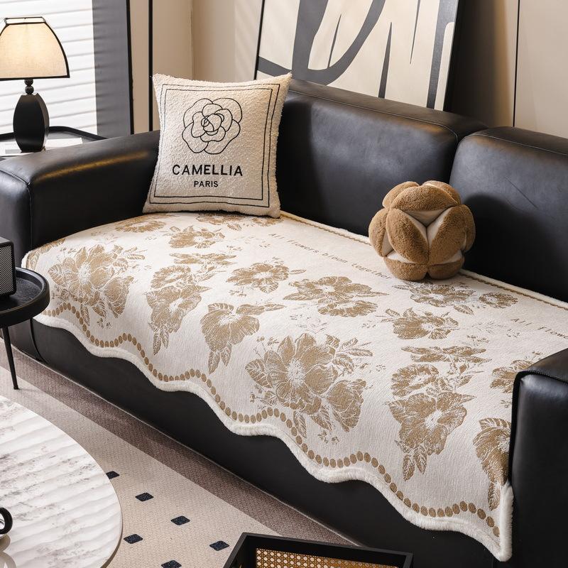 Vintage Chenille Special-Shaped Sofa Cushion New Four-Season Universal Irregular High-End Non-Slip Seat Cushion Cover