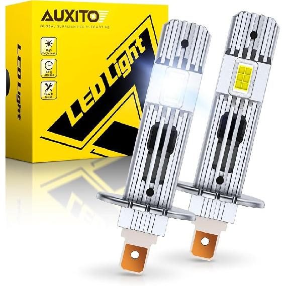AUXITO H11B LED Bulbs, 600% Brighter Ultra-Bright, Plug N Play, Long Lifespan, No Flicker, 98% Compatibility, 2PCS