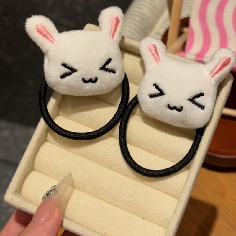Adorable Strawberry Rabbit Lolita Plush Hair Tie – Sweet Accessory for Girls and Students