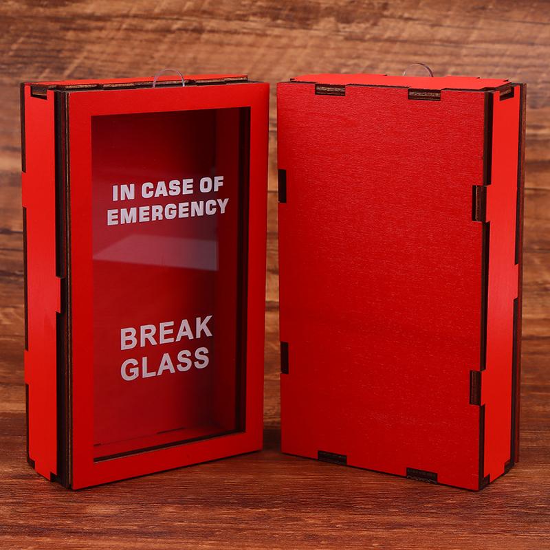 Funny Break In Case Emergency Gift Box With Hammer Gift Packaging Case Red Gag Gift Organizer For Birthday Holiday