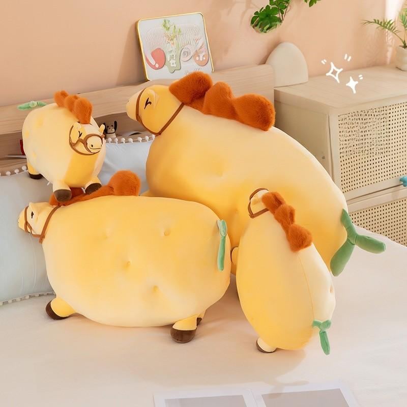 Creative Potato Plush Horse Toy Animal Pillow For Kids And Adults