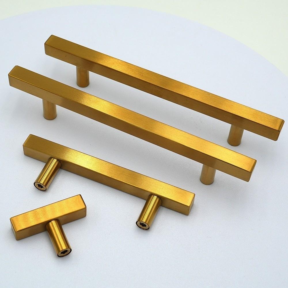 Stainless Steel Drawer Handles Gold Drawer Knobs Modern Cabinet Pulls for Cupboard Wardrobe