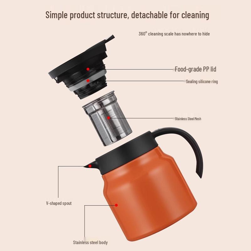 Home Tea Steeping Teapot: Stainless Steel Thermos for Old White Tea & Water Separation