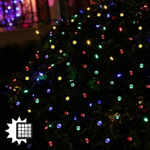 Girlanda Solarna Led Ogrodowa 100X Led Kolorowa Łańcuch Ozdobny Sznur