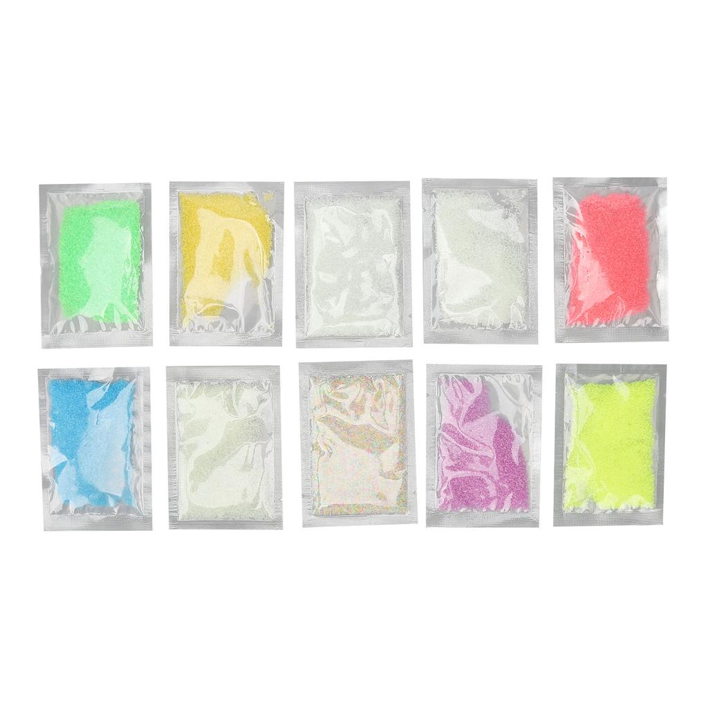 10pcs 10g Nail Luminous Sand Powder Decoration Mixed Color Nail Candy Sand Powder for Manicure Art