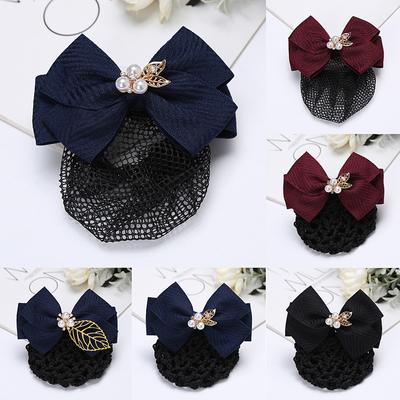 Professionelle Kopf Blume Hotel Krankenschwester Bank Dame Net Tasche Bowknot Stewardess Haar Net Clip Haar Zubehör Kopfbedeckungen