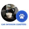 LEDMOMO Car Paw Print Set of 7cm Drink Holder PVC Heat Stain Noise Car Interior Blue Coasters, Design, 4, Diameter, Compatible, Non-Slip, Washable,
