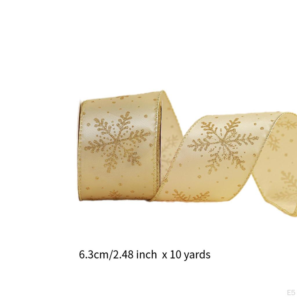 2,5 Zoll breites Weihnachtsband mit Draht zum Basteln und Dekorieren