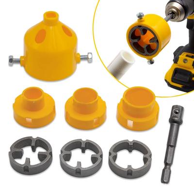 PVC Pipe Threader Kit With 1/2In 3/4 In  Inch Dies Pipe Threader Pipe Round Die Plastic Die Threading Tool Plumbing Power Tools