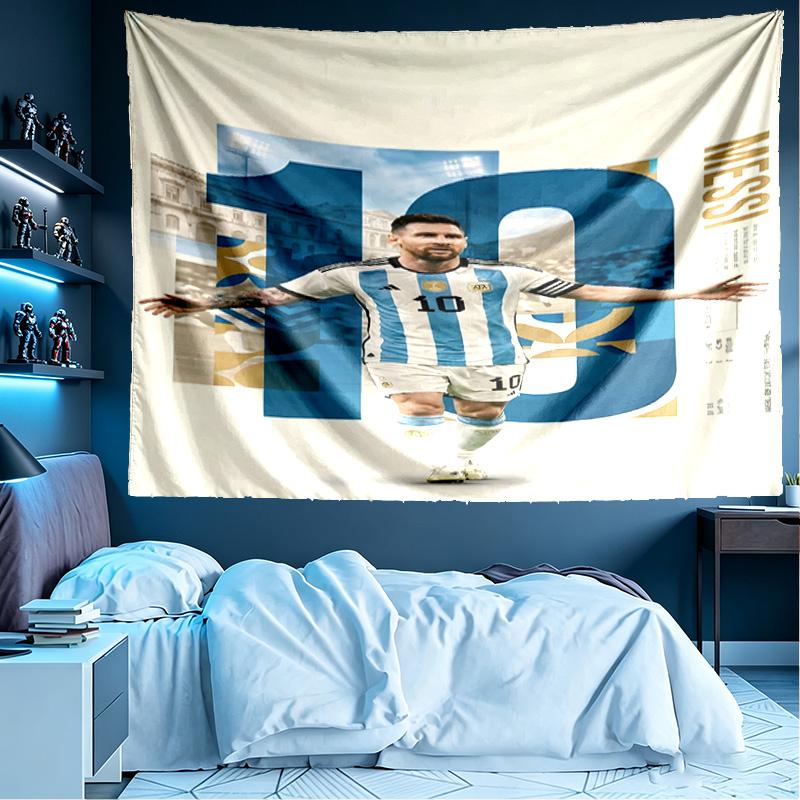 Lionel Messi Print Tapestry, Lightweight Wall Hanging, for Bedroom, Dorm, Living Room, Home Art Decor - Birthday Christmas Gift for Friends