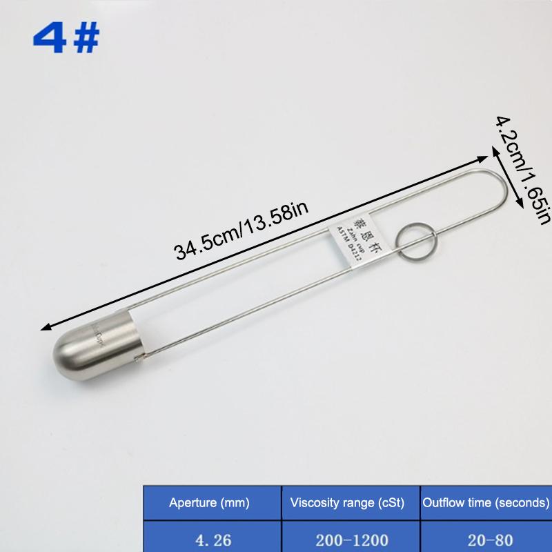

1 PCS Multi-specification Zahn Cup Viscosity Cup Stainless Steel Precise Ink Viscosity Cup Viscometer Flow Cup