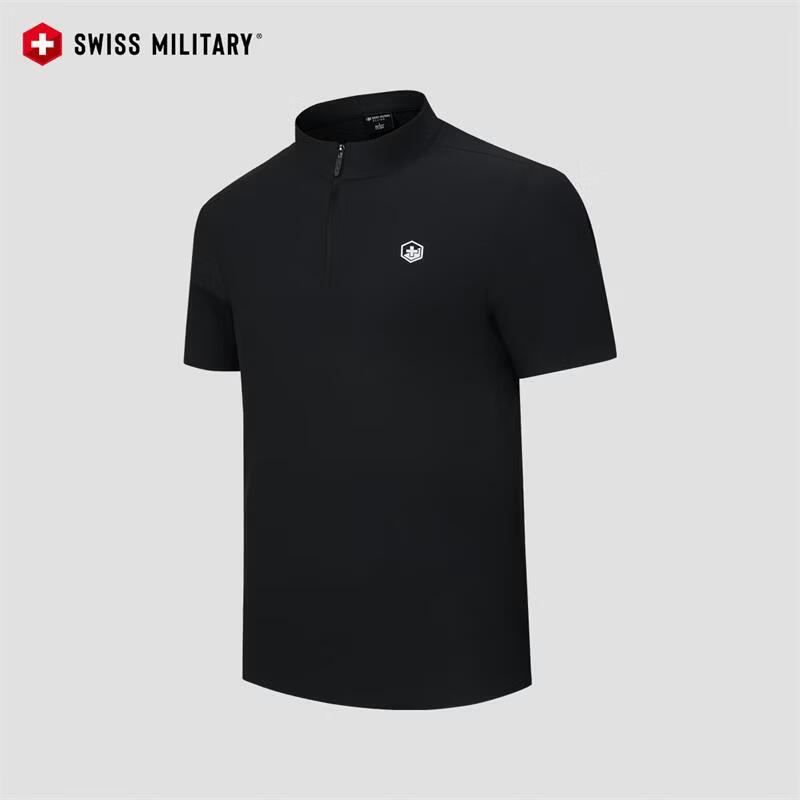 SWISS MILITARY Men s Cooling Polo T-Shirt 2XL чёрный