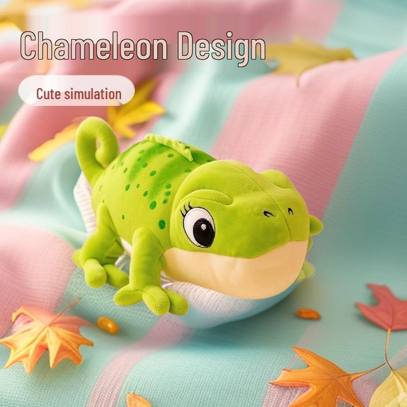 Realistisches süßes Chamäleon-Stofftier - Kleine Eidechsenpuppe als Geburtstagsgeschenk für Kinder