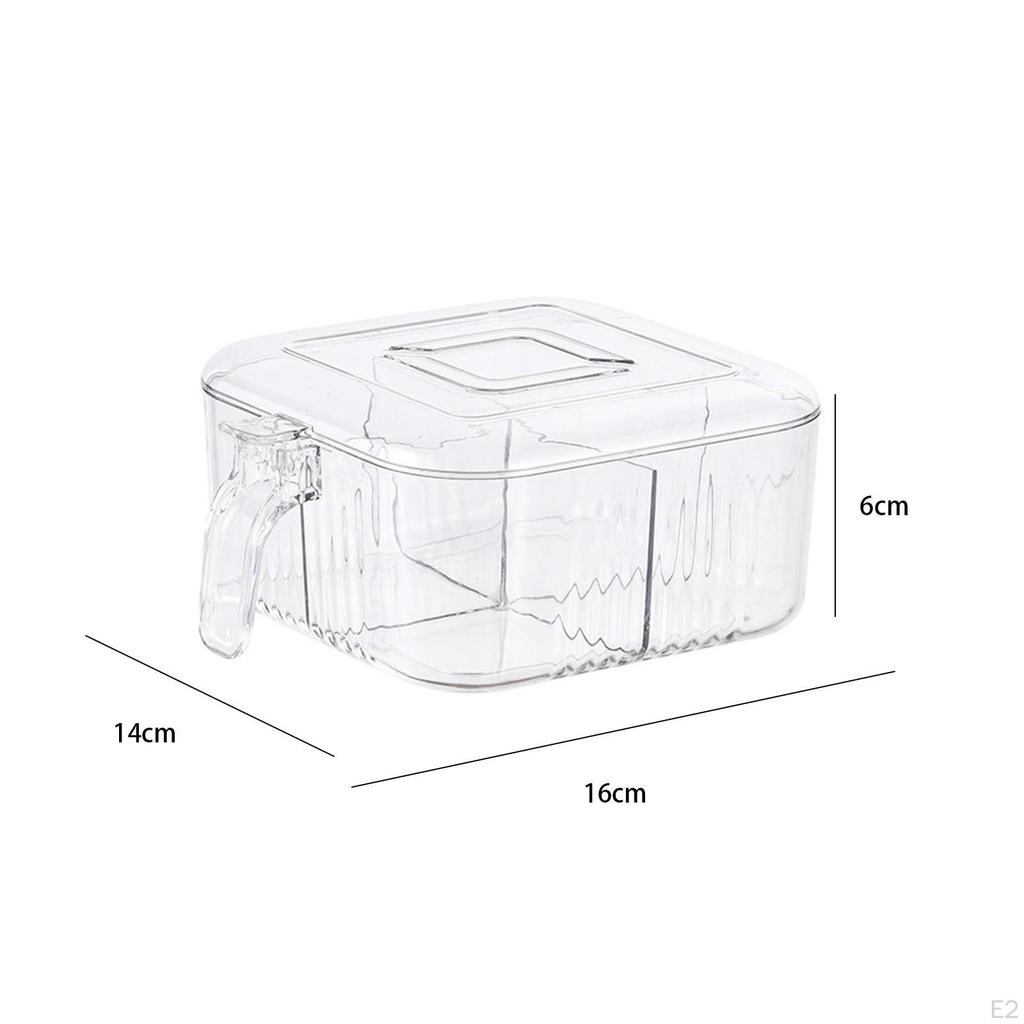 4 Storage Compartments Seasoning Box for Dining Table Home Kitchen
