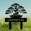 Bonsai Garden Metal Stake Yard Sign Custom Decor