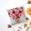 Casual Beautiful Fresh BBouquet Art Flower Cushion Cover Washable Linen Pillowcase Soft  for Daily Sofa Bed Home Room Decor