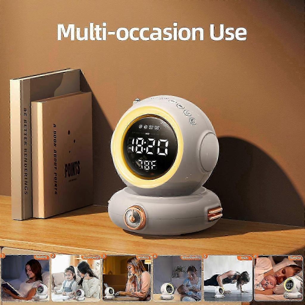 2026 New 1pc Smart Wake Up Light Alarm Clock with Sunrise Simulation, Dual Alarms, FM Radio, Wireless Speaker, 8-Level Dimmable Sunrise/Light, Soothin