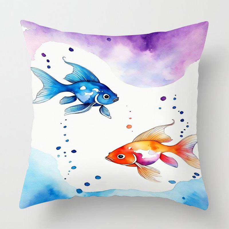 Meereslebewesen Thema Kissenbezug Zuhause Wohnzimmer Sofa Dekorative Kissenhülle 45X 5cm 50X 50cm Maschinenwaschbar Strandstil