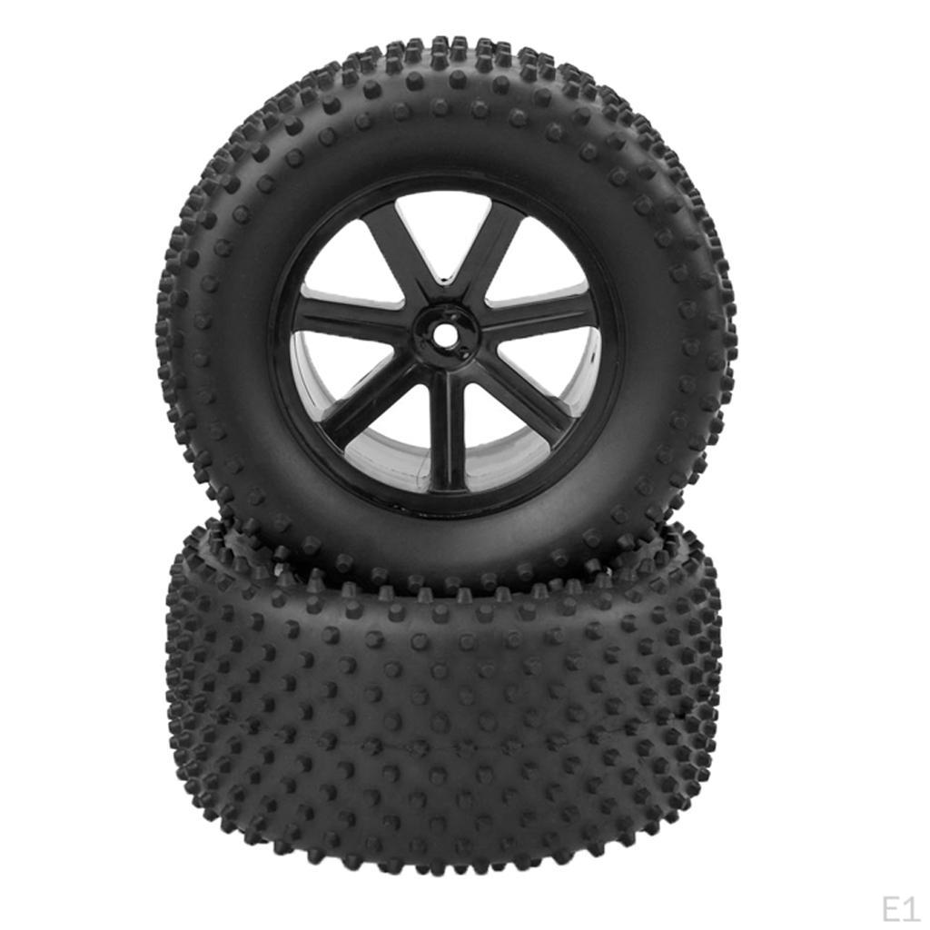 RC Car Tires, 4 Pcs Rubber Tyres Vehicle Wheel Rim for 1:10 Accessories