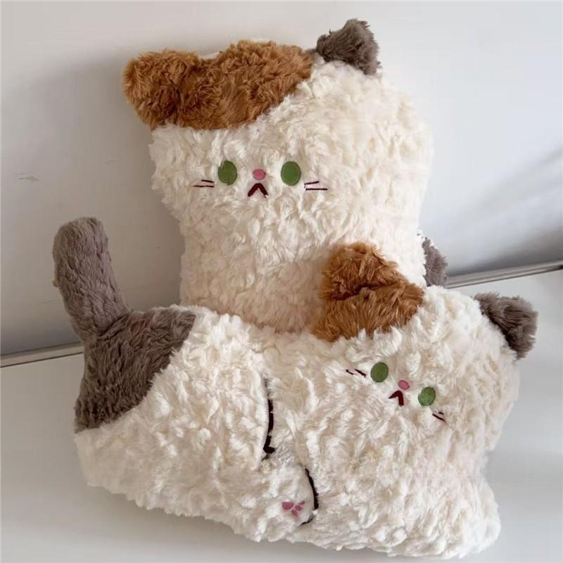 Cute Cat Plush Pillow With Embroidered Animal Design For Sofa Bed Decor And Gift
