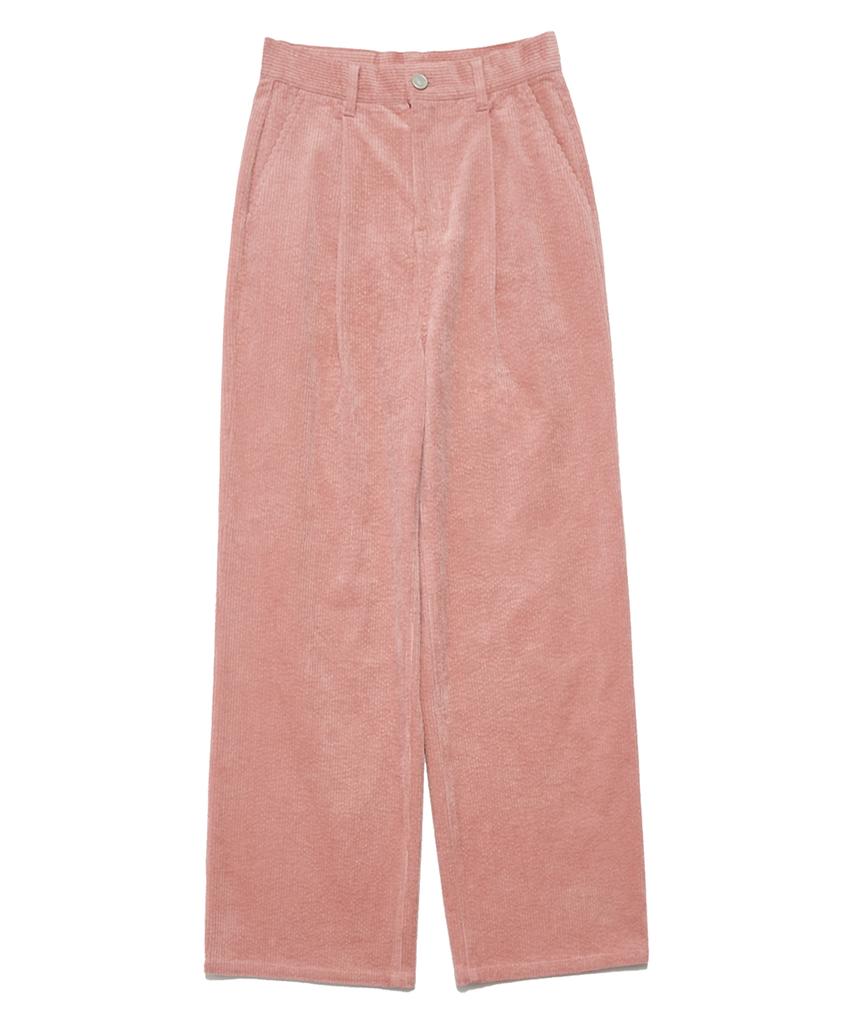 DELICCENT Corduroy One-Pleat Pants [Indie Pink]