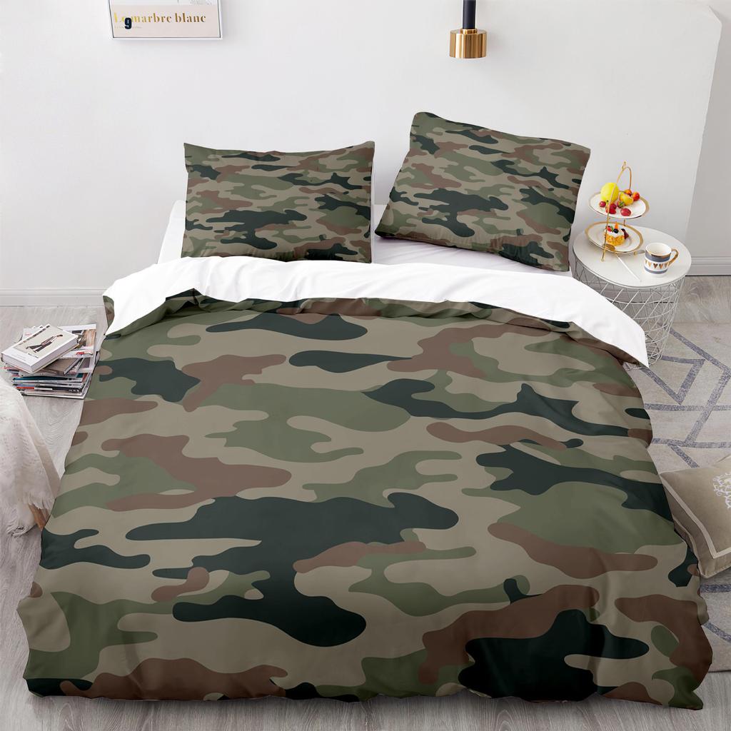 Home Textile Camouflage Quilt Cover Digital Printing Three-Piece Set 3D