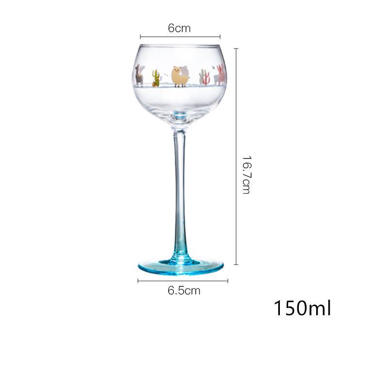 Verre à vin en cristal mignon pour filles, verre à vin exotique peint à la main, alpaga, tasse à jus pour enfants, gobelet à Cocktail coloré, livraison directe, 2022