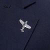 Brooch Men Suit Brooch, Airplane Design Lapel Pin with Clip-on Pin, Formal Wear Smooth Polished Alloy Badge for Casual Accessory Cardigan