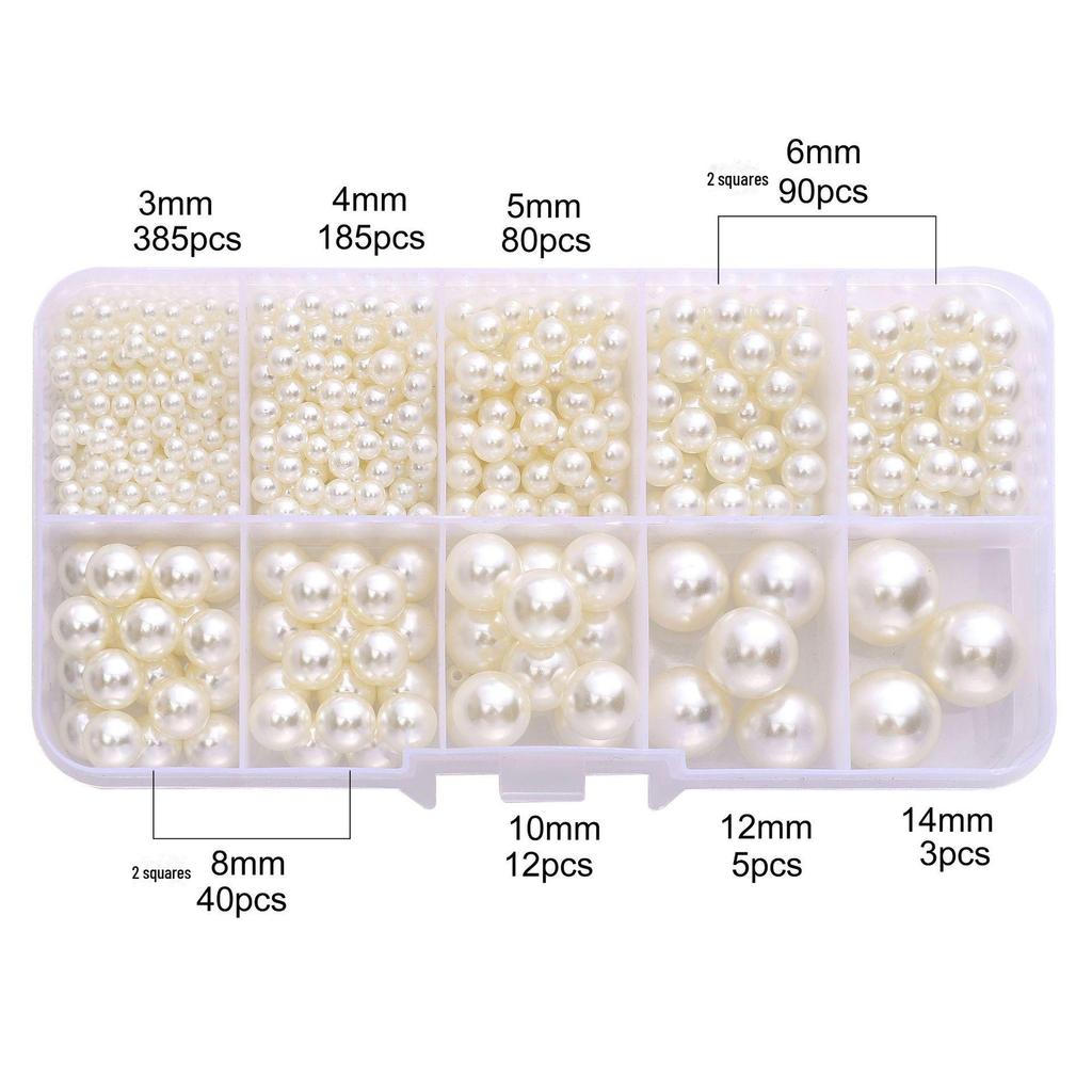 DIY sada ABS perál - 10 veľkostí, 10 priehradiek (3-14mm) Ručne vyrábané doplnky