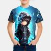 Fun Cartoon Characters 3D Printed Summer Casual and Comfortable Boy Round Neck Short Sleeved T-shirt