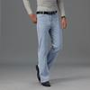 Herren-Sommer-Schlagjeans, Boot-Cut-Bein, ausgestellte männliche Designer-Klassiker-Denim-Jeans, hellblaue Jeans