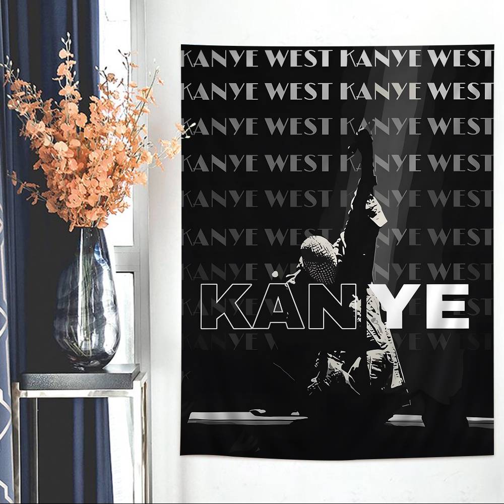 KKanye WWest YYe Rapper Anime Tapestry Hippie Flower Wall Carpets Dorm Decor Cheap Hippie Wall Hanging
