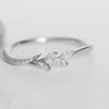 Delicate Rose Gold Filigree Leaf Eternity Wedding Band with Diamonds