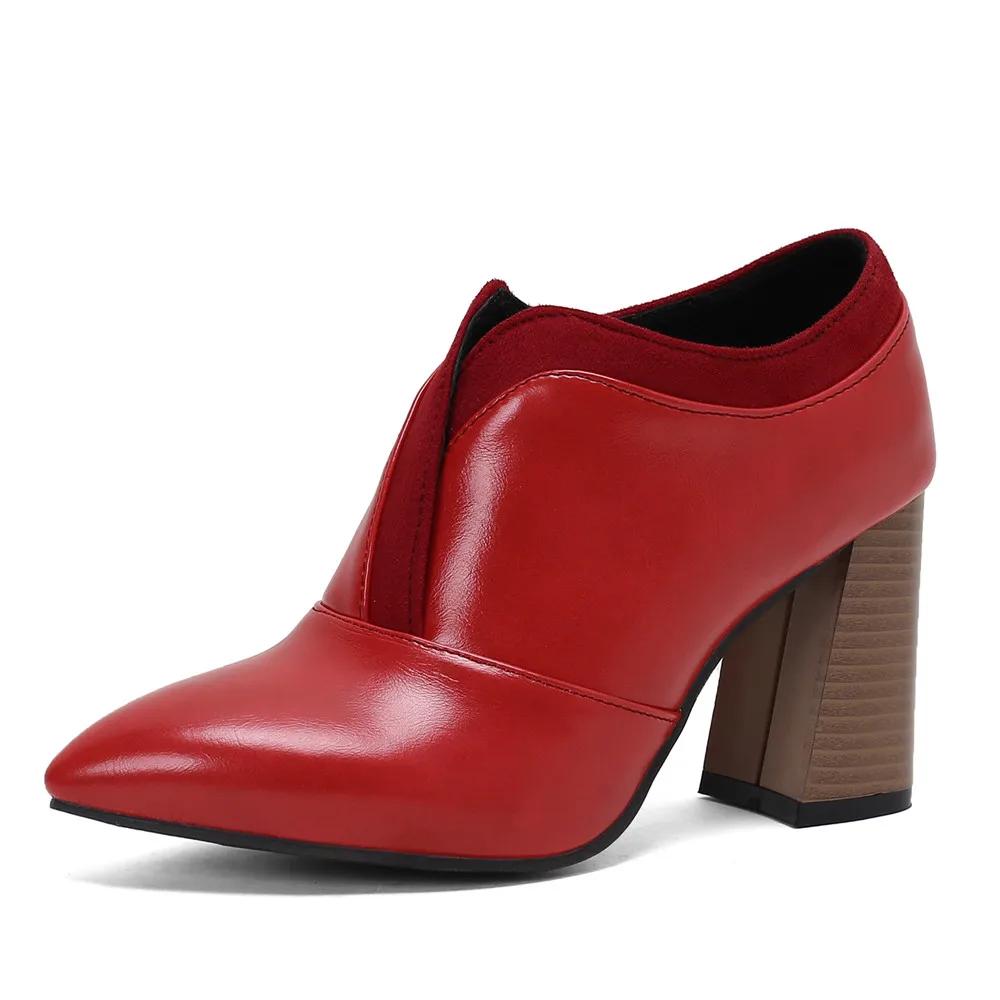 Spring Autumn Women Pump High Heel Unisex Oxford Vintage Fetish Pointed Toe Slip-on Pumps Party Shoes Plus Size 32-46