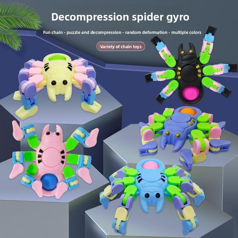 Kids Spider Plastic Spinner For Sensory Stimulation And Management Stress