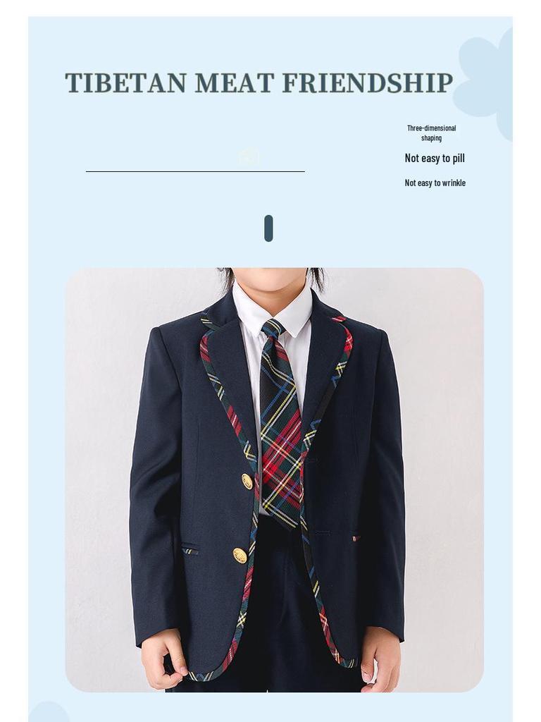 Children's British-Style School Uniform: Spring/Autumn Kindergarten & Primary Performance Formal Wear Set