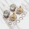FLEOR Guitar Long Split Shaft Guitar Pack of 4 A500K+B500K Tone/Volume Pots, 24-Spline Potentiometers,