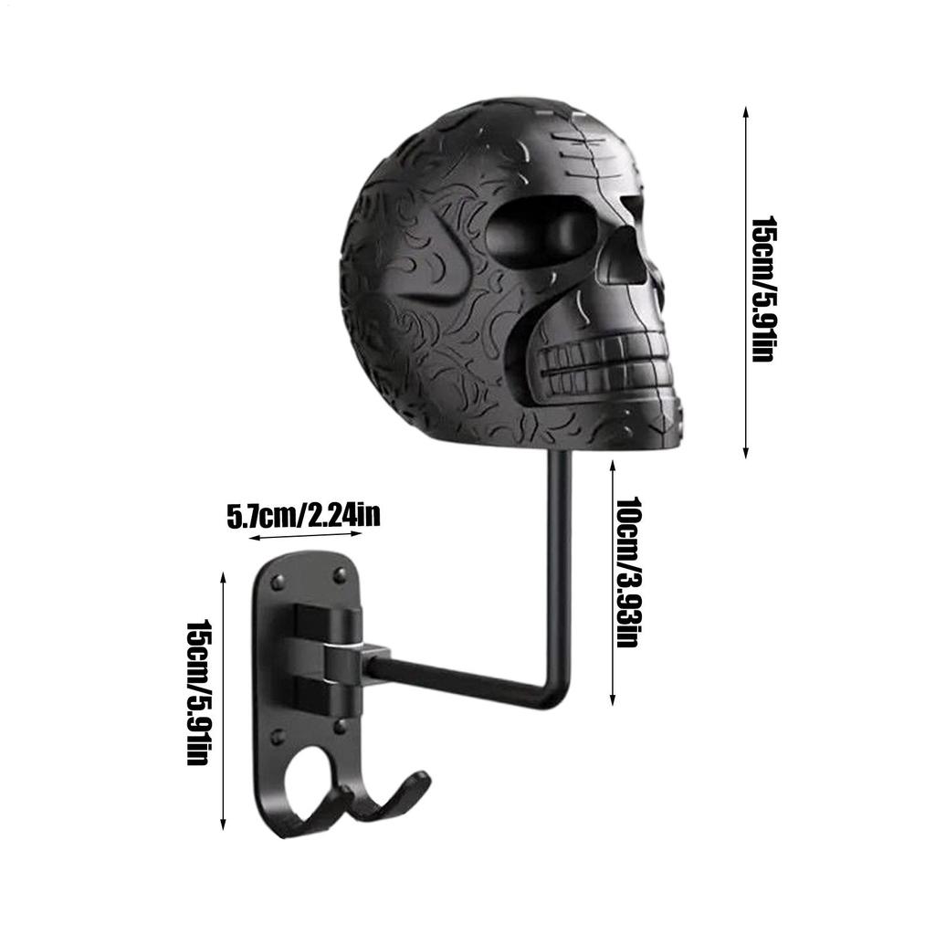 Helmet Wall Mount Skull Shape Hat Rack Decorative Wall Mount Helmet Display Holder for Garage Entryway Bedroom Women Men Party