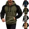 Men Fluffy Hoodie Fuzzy Loose Pullover Hoodie Casual Warm Hooded Fleece Sweatshirt with Pocket Drawstring for Autumn Winter Street Wear