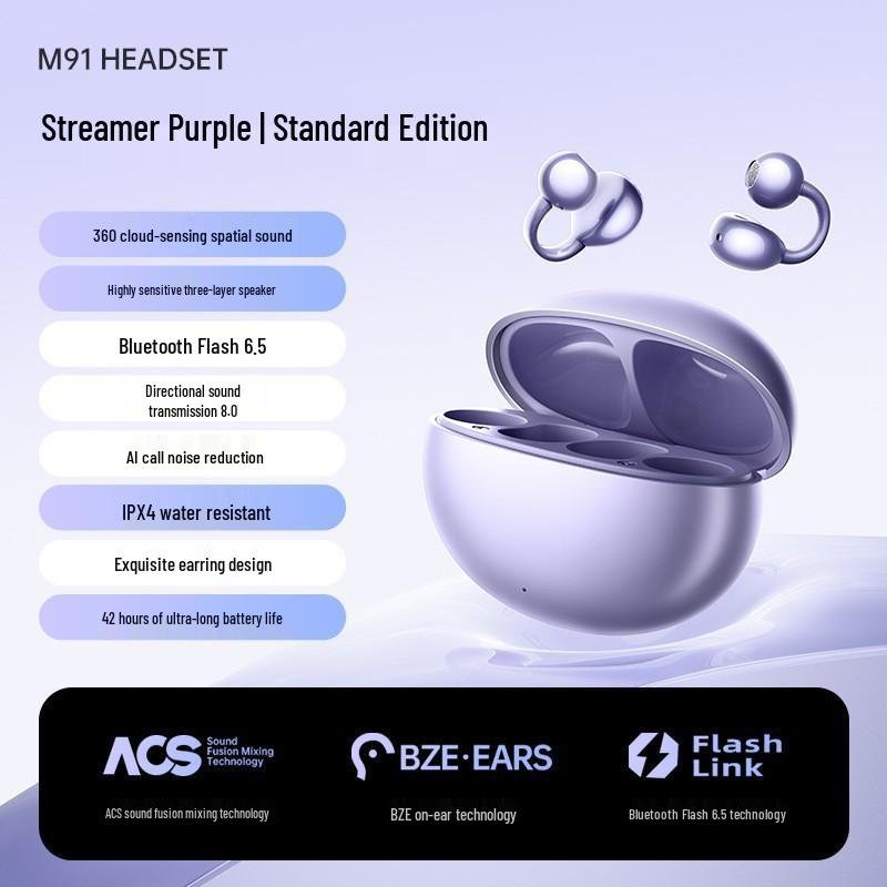 

2025 M79 Bone Conduction Wireless Bluetooth Ear Clip Earphones - Digital Display & Long Battery Life Original