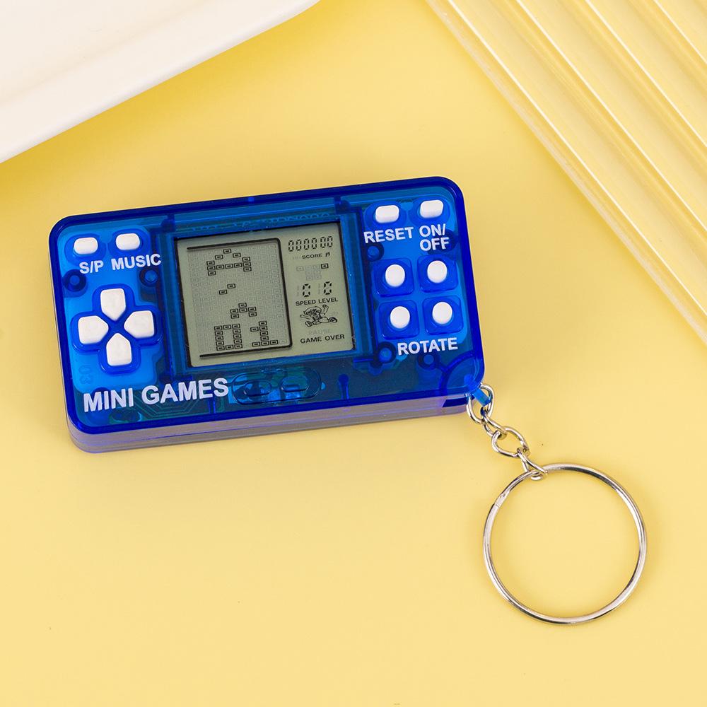 Mini Transparent Tetris Game Keychain - Classic Nostalgic Toy for Students