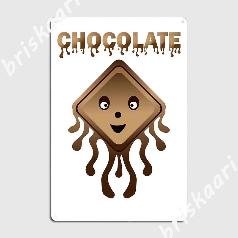 Cute Chocolate Logo Metal Plaque Poster Wall Mural Funny Printed Rusty Pub Plates Tin Sign Poster 20X30CM