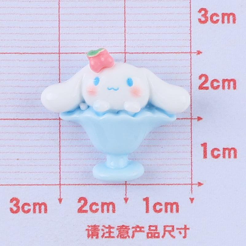 10 Pcs New Mini Kawaii Cartoon Big Eared Dog, Peach Heart Series Resin Scrapbook Diy Miniature Ornament Accessories A27